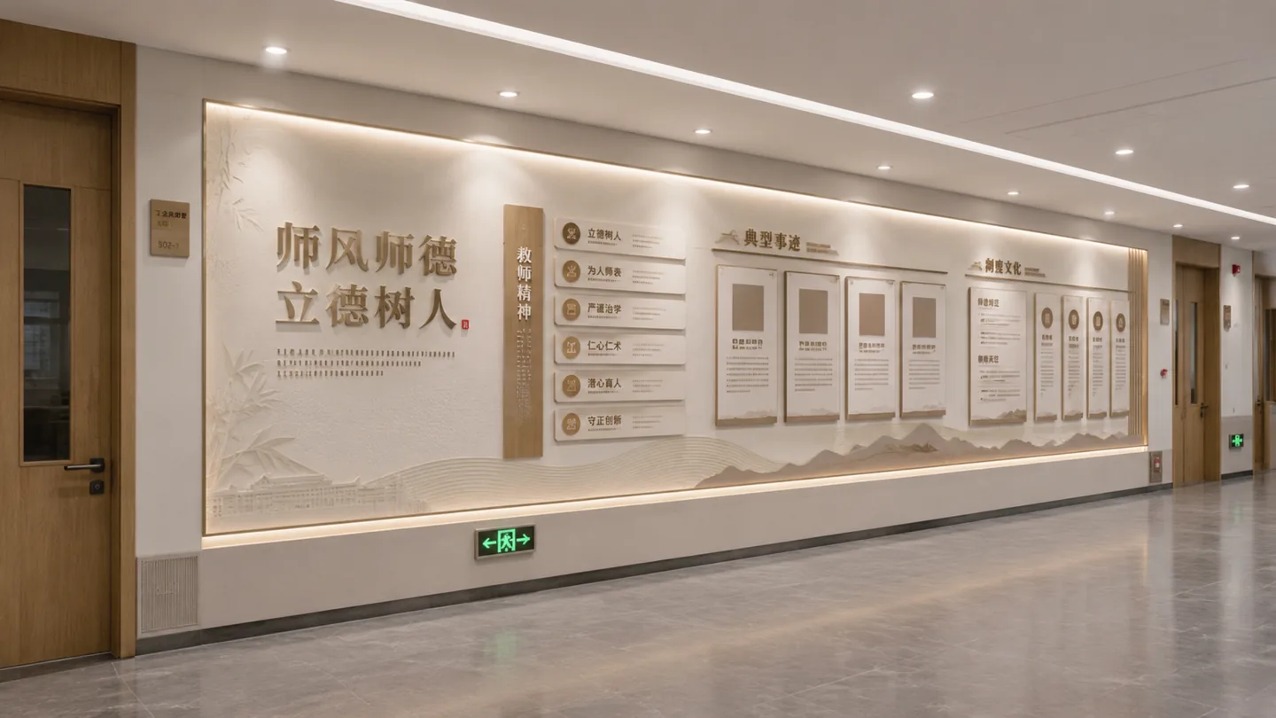 23号点位师风师德文化长廊效果图